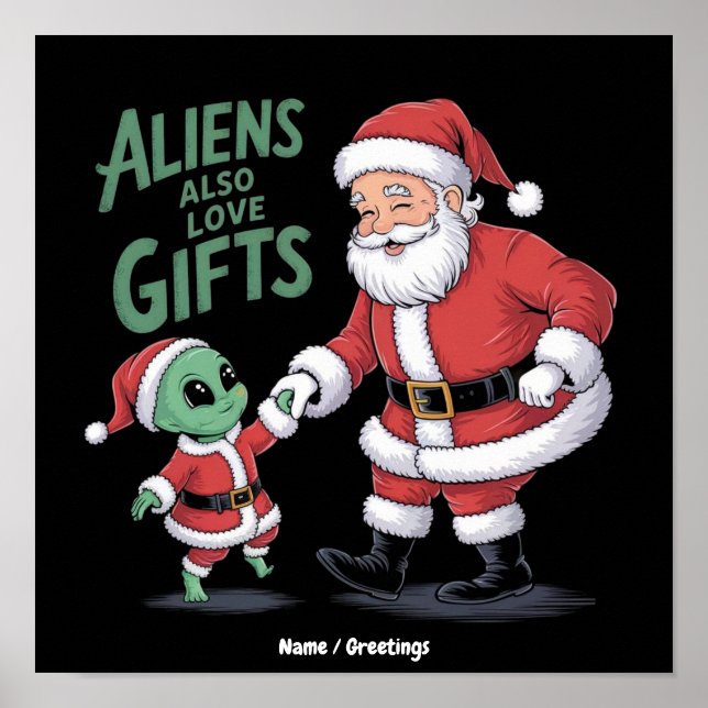 Affiche Les aliens aiment aussi les cadeaux Une vision hum (Devant)