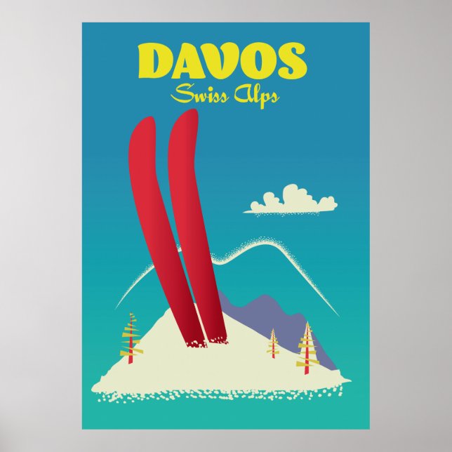 Affiche Les Alpes suisses de Davos (Devant)