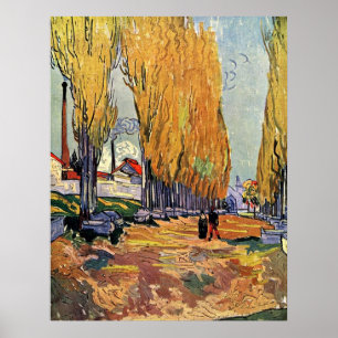 Affiche Les Alyscamps de Van Gogh. Paysage d'automne