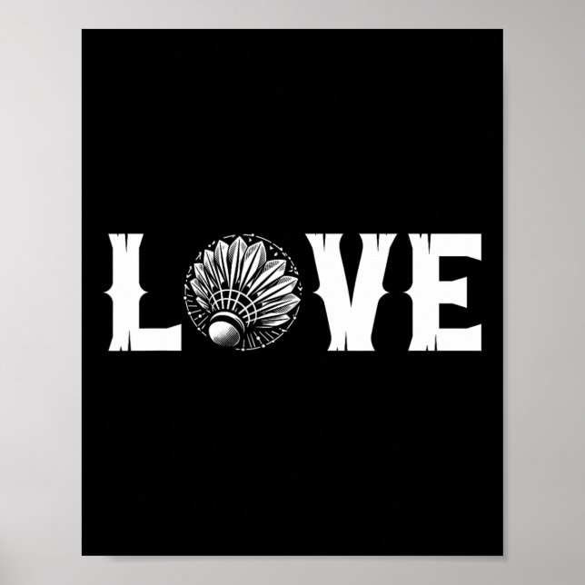 Affiche Les amateurs de badminton aiment la navette Love (Devant)