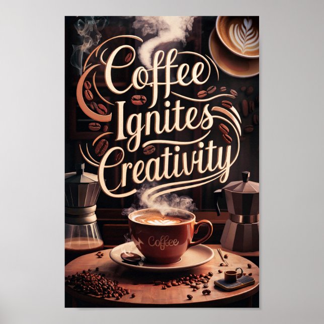 Affiche Les amateurs de café Citations de créativité (Devant)