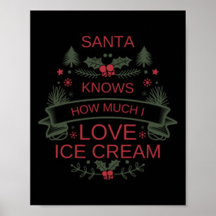 Affiche Les Amateurs De Crème De Glace De Noël Chemise Pou