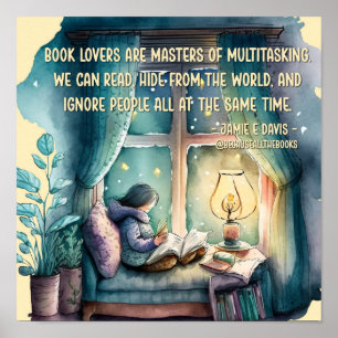 Affiche Les amateurs de livres sont maîtres du multitâche