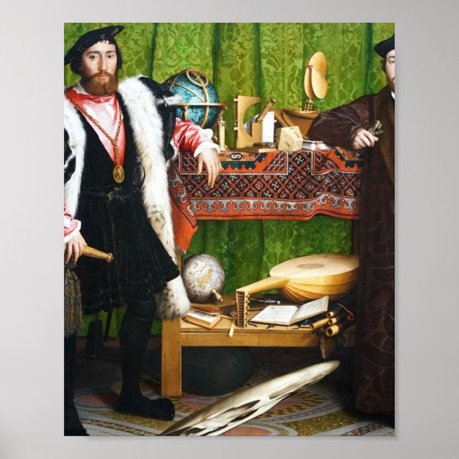 Affiche Les Ambassadeurs Peintre Hans Holbein (Devant)