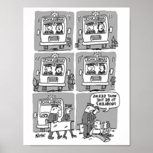 Affiche Les ambulanciers assistent à un accident. Drôle