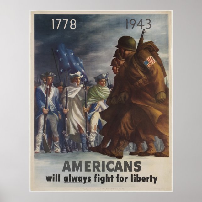 Affiche Les Américains Lutteront Toujours Pour La Liberté (Devant)