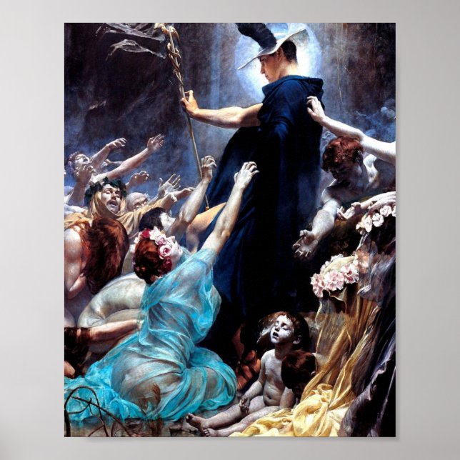 Affiche Les Âmes D'Acheron Par Adolf Hiremy Hirschl 1898 (Devant)