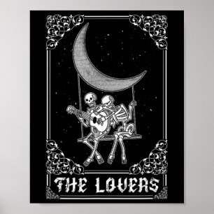 Affiche Les amoureux Carte Tarot Vintage Ske Gothique Hall