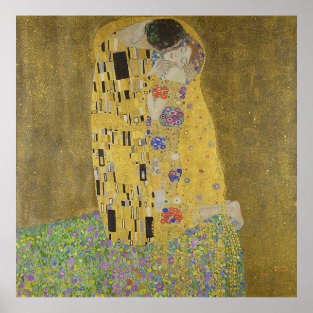 Affiche Les amoureux embrasser Embrace par Gustav Klimt (Devant)