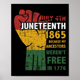 Affiche Les ancêtres n'étaient pas libres en 1865 4 juille