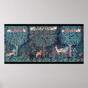 Affiche Les animaux dans la forêt, William Morris