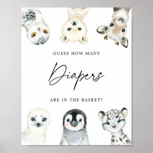 Affiche Les animaux de l'Arctique devinent le nombre de pl