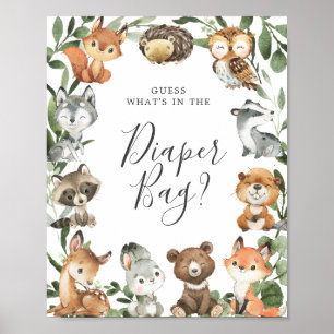 Affiche Les animaux des bois devinent ce qu'il y a dans le