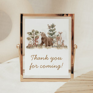 Affiche Les animaux des bois Merci d'aventure pour venir