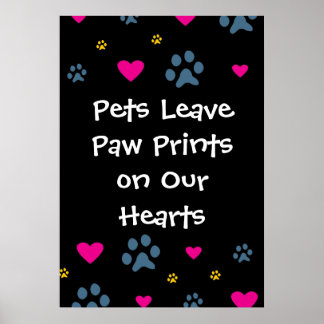 Affiche Les animaux laissent des Empreintes de pattes sur 
