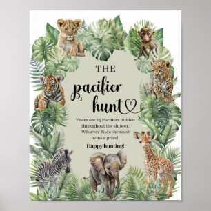Affiche Les animaux Safari Tropical Le Pacifier chasse jeu