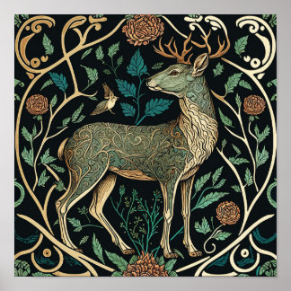 Affiche Les animaux sauvages vivent dans une forêt, les ce