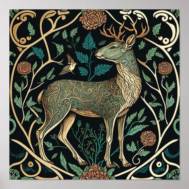 Affiche Les animaux sauvages vivent dans une forêt, les ce (Devant)