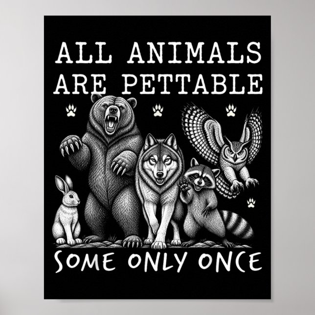 Affiche Les Animaux Sont Caressables Certains Uniquement F (Devant)