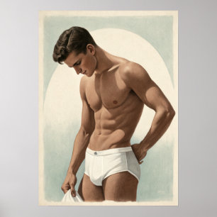 Affiche les années 50 vintage - belle pose de type