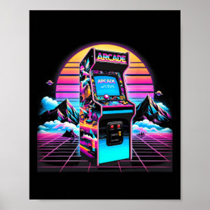 Affiche les années 70 80s 90s Vintage Retro Arcade jeu vid