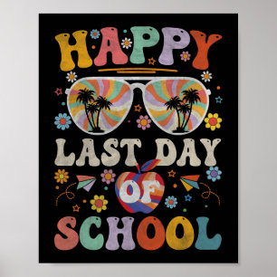 Affiche les années 70 Joyeuse Dernière Journée De L'École 