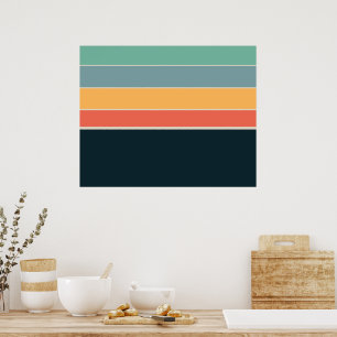 Affiche les années 70 palette de COlour Vintage Stripes
