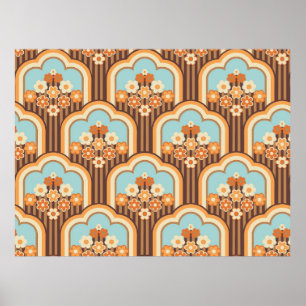 Affiche les années 70 papier peint design transparent, fle