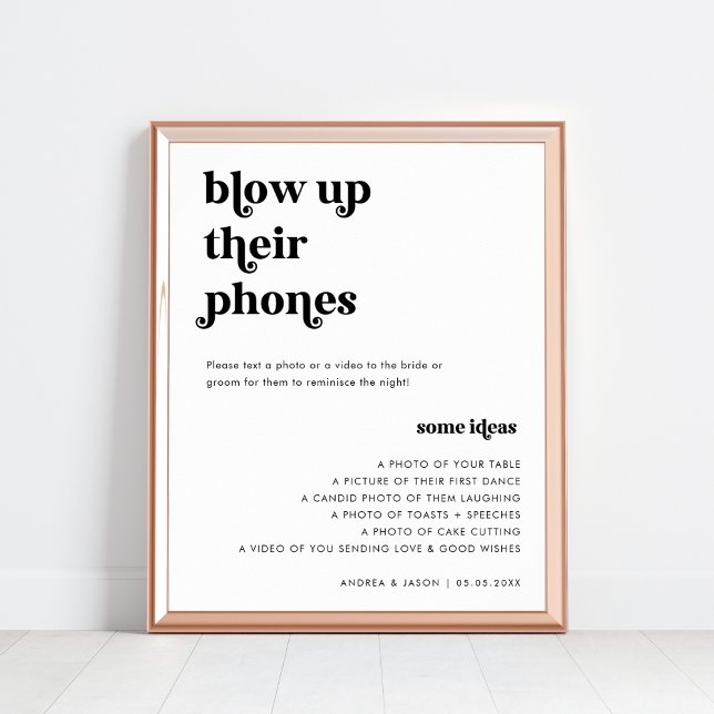 Affiche les années 70 Script Rétro Blow Leurs Téléphones M (Créateur téléchargé)