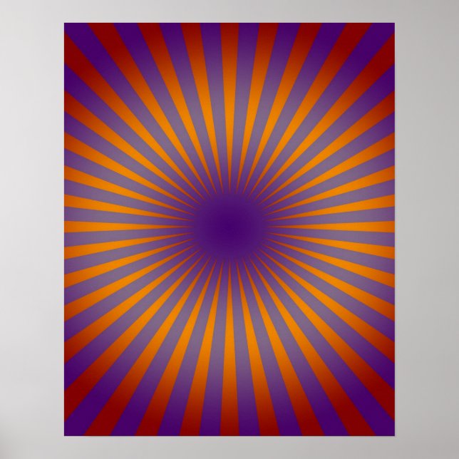 Affiche les années 70 violet orange étoile éclate mur art (Devant)