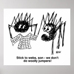 Affiche Les araignées discutent de pulls lulés