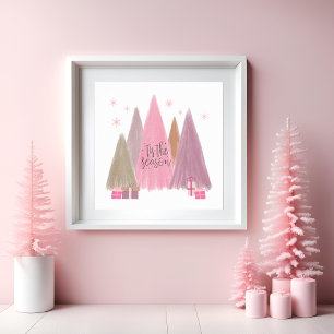 Affiche Les arbres de Noël Pastel 'Tis Season sans cadre