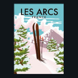Affiche Les Arcs France<br><div class="desc">Les Arcs France affiche de ski de voyage dans un style rétro.</div>