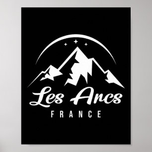 Affiche Les Arcs France Station De Ski Snowboard Sou