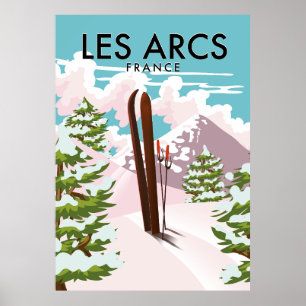 Affiche Les Arcs France voyage ski