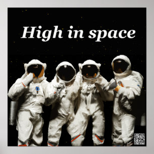 Affiche Les astronautes posant avant d'aller dans l'espace