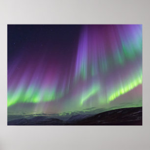 Affiche Les Aurores Boréales   Nord de l'Islande