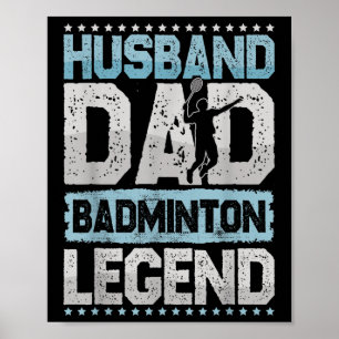 Affiche Les Badminton Legends Retro Shuttle Hommes Badmint