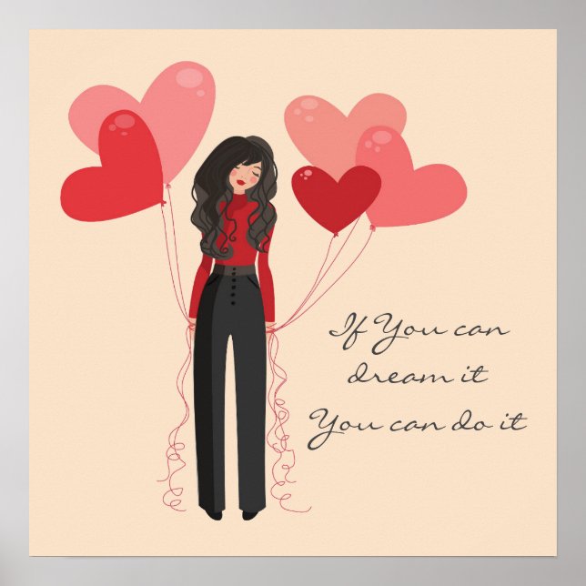 Affiche Les ballons citent rêve il le faire inspirant (Devant)