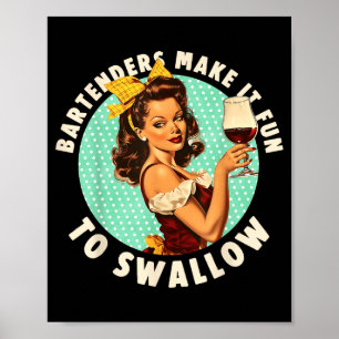 Affiche Les barmaids rendent amusant à avaler la chemise