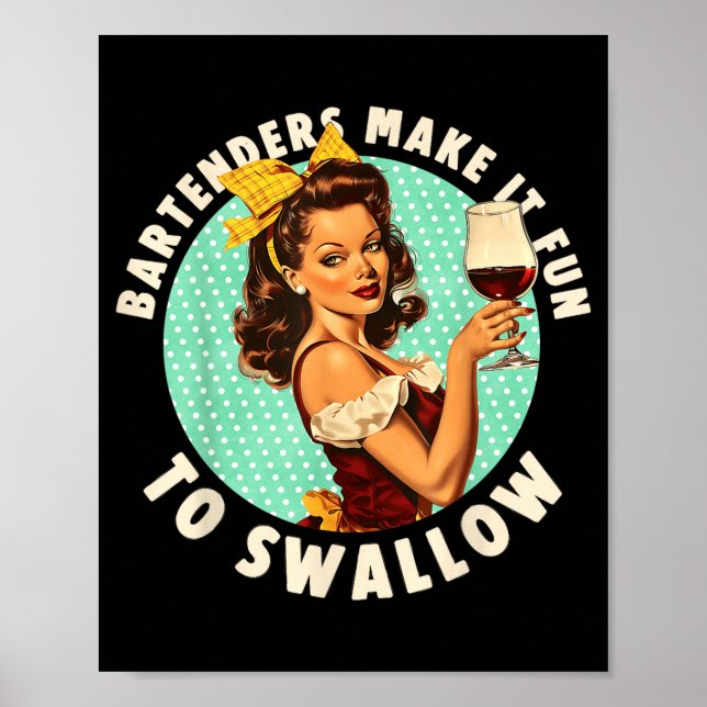 Affiche Les barmaids rendent amusant à avaler la chemise  (Devant)
