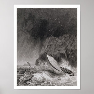 Affiche Les bateaux outre de l'île de Walden dans une