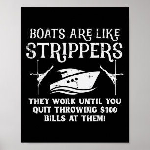 Affiche Les bateaux sont comme le travail jusqu'à ce que l