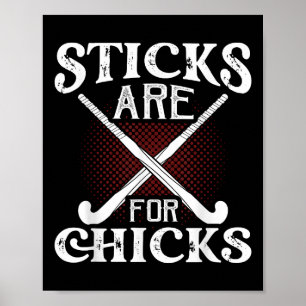 Affiche Les bâtons sont pour les filles Joueuse de hockey