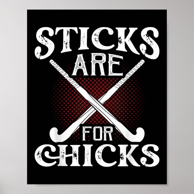 Affiche Les bâtons sont pour les filles Joueuse de hockey  (Devant)