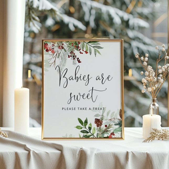 Affiche Les bébés à feuillage persistant d'hiver sont doux (Créateur téléchargé)