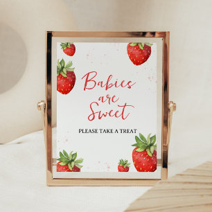 Affiche Les bébés aux fraises rouges minimalistes sont dou