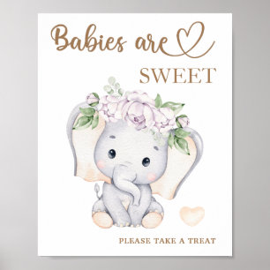 Affiche Les bébés baby showers éléphants sont doux prendre
