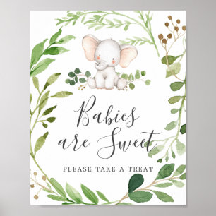 Affiche Les bébés Baby showers éléphants sont un signe dou