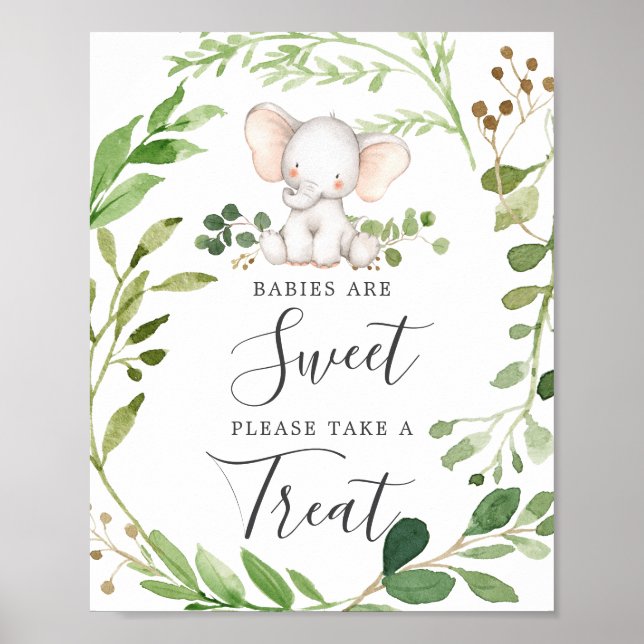 Affiche Les bébés Baby showers éléphants sont un signe dou (Devant)
